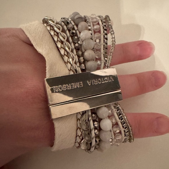 Victoria Emerson Silver and White Multi-Strand Bracelet - Picture 2 of 5